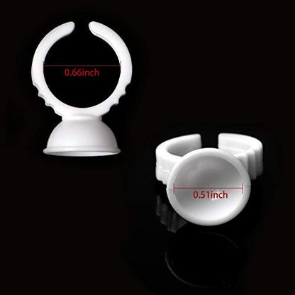 BTArtbox 300-Pack Disposable Tattoo Ink Cups – Plastic Pigment Rings for Tattooing, Eyelash Extensions, Nail Art & Makeup