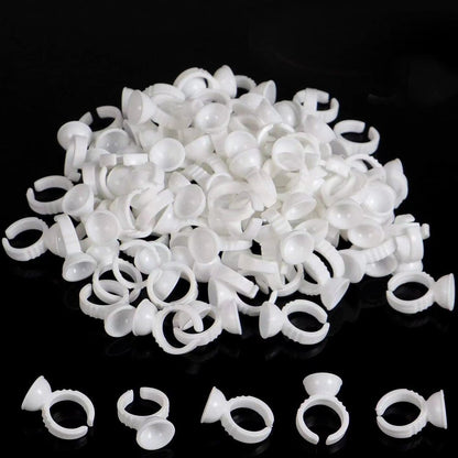 BTArtbox 300-Pack Disposable Tattoo Ink Cups – Plastic Pigment Rings for Tattooing, Eyelash Extensions, Nail Art & Makeup