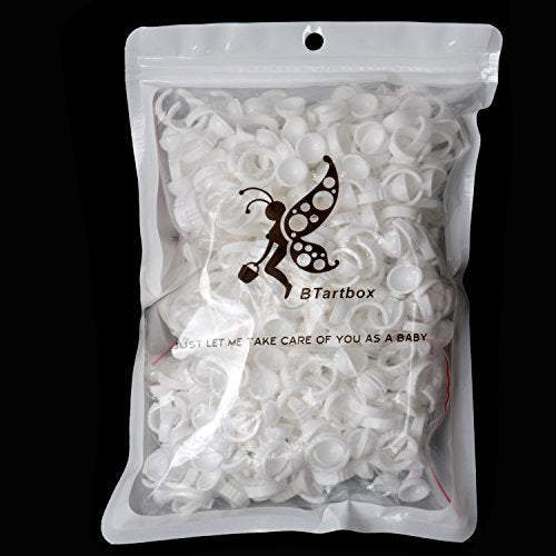 BTArtbox 300-Pack Disposable Tattoo Ink Cups – Plastic Pigment Rings for Tattooing, Eyelash Extensions, Nail Art & Makeup - görsel 12