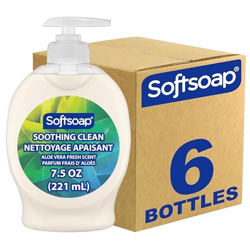 Softsoap Moisturizing Liquid Hand Soap, Soothing Clean Aloe Vera - 7.5 Fl Oz (Pack of 6) - görsel 1