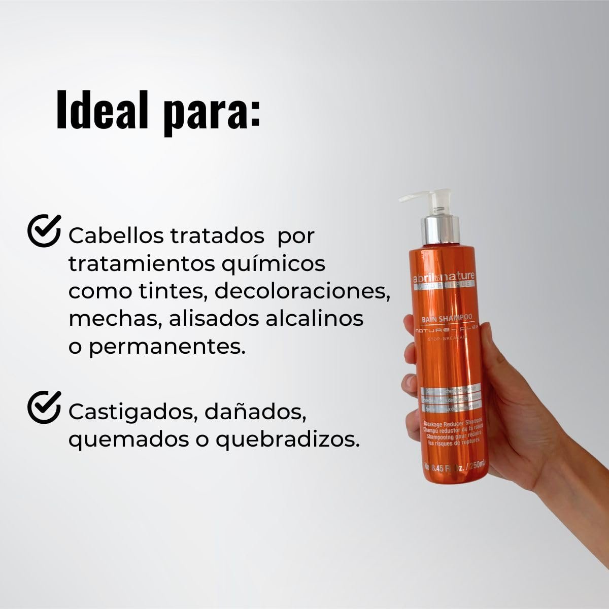 abril et nature - Nature Plex STOP Breakage Shampoo - Preventive, Protective & Repairing for Damaged Hair - 250 ml - görsel 5