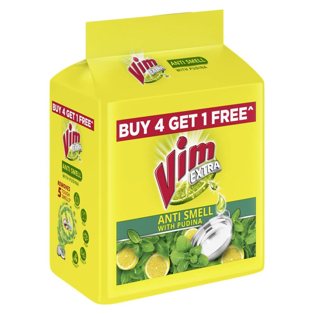 Vim Antismell with Pudina Dishwashing Liquid - Buy 4 Get 1 Free, Pack of 5 (200g Each) - görsel 3