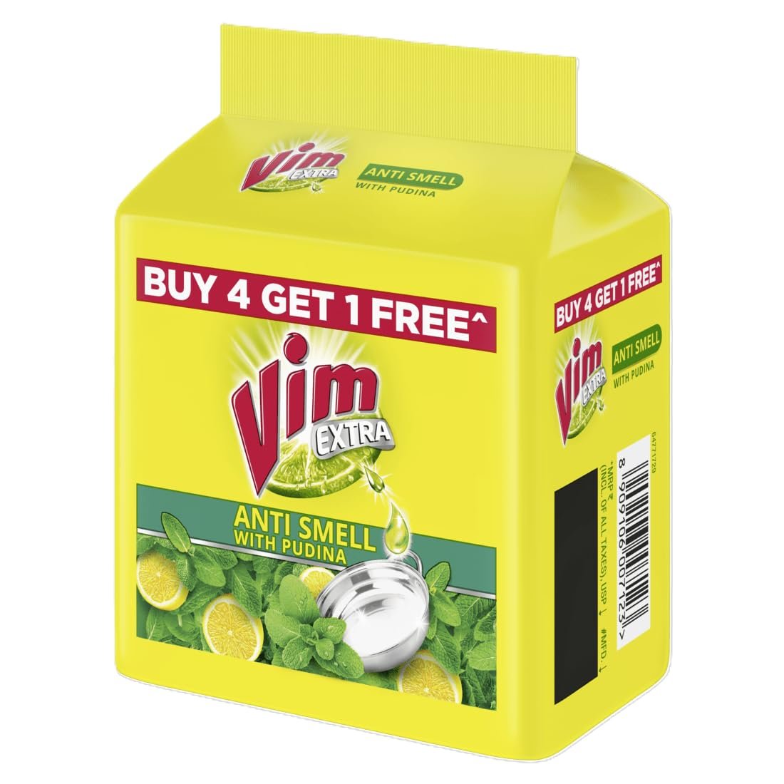 Vim Antismell with Pudina Dishwashing Liquid - Buy 4 Get 1 Free, Pack of 5 (200g Each) - görsel 7
