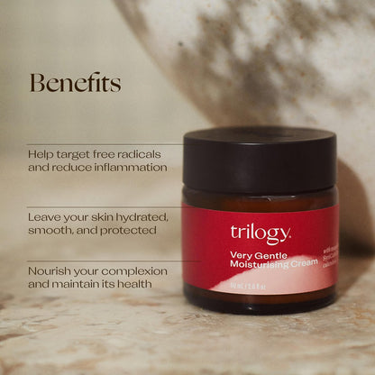 Trilogy Very Gentle Moisturising Cream with SyriCalm & Hyaluronic Acid for Sensitive Skin, 2.0 fl oz