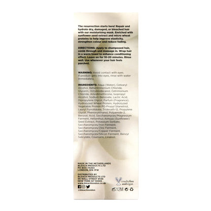 Bleach London Reincarnation Mask: Bond-Restoring Protein Hair Treatment for Dry Damaged Hair - Vegan & PETA-Approved (200ml / 6.8oz)