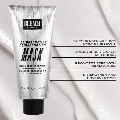 Bleach London Reincarnation Mask: Bond-Restoring Protein Hair Treatment for Dry Damaged Hair - Vegan & PETA-Approved (200ml / 6.8oz) - görsel 5