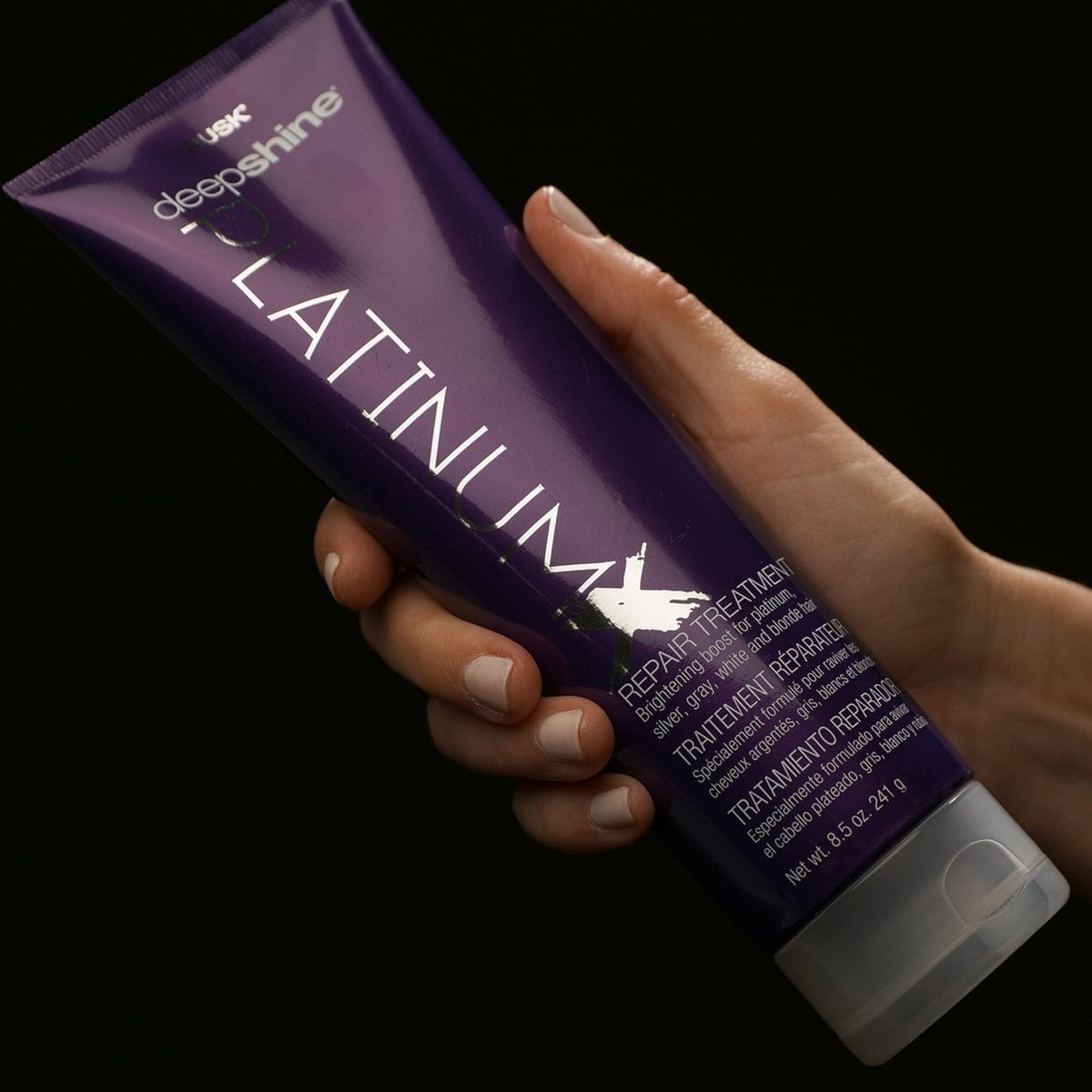 RUSK Deepshine PlatinumX Repair Treatment – Restore & Moisturize Blonde, Gray & Silver Hair – 8.5 oz Avelisse