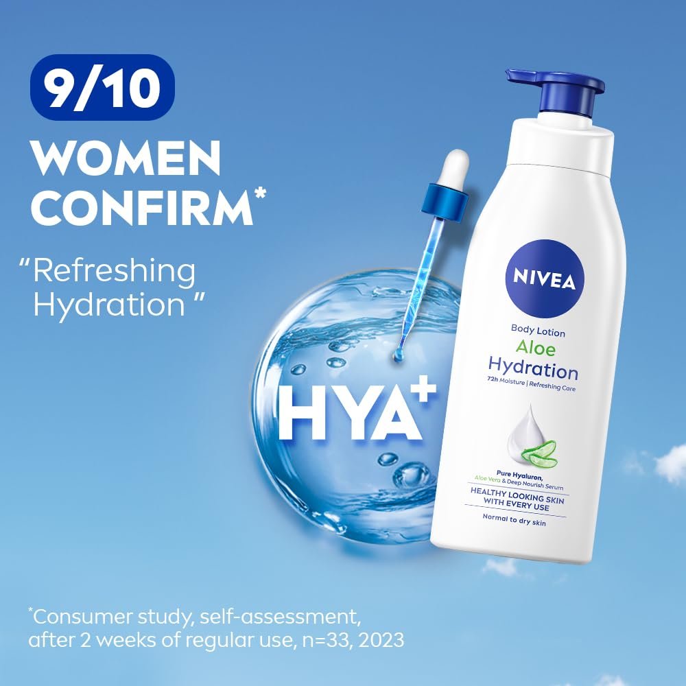 NIVEA Aloe Hydration Body Lotion for Dry Skin, 400ml (13.52 fl oz) - Moisturizing Lotion with Aloe Vera Avelisse