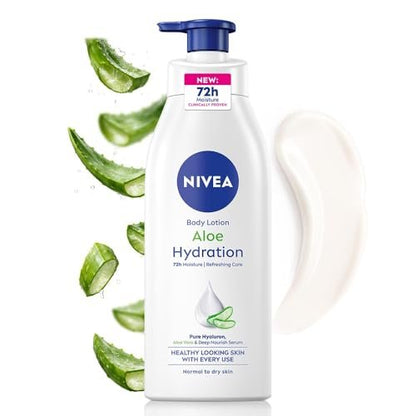 NIVEA Aloe Hydration Body Lotion for Dry Skin, 400ml (13.52 fl oz) - Moisturizing Lotion with Aloe Vera Avelisse