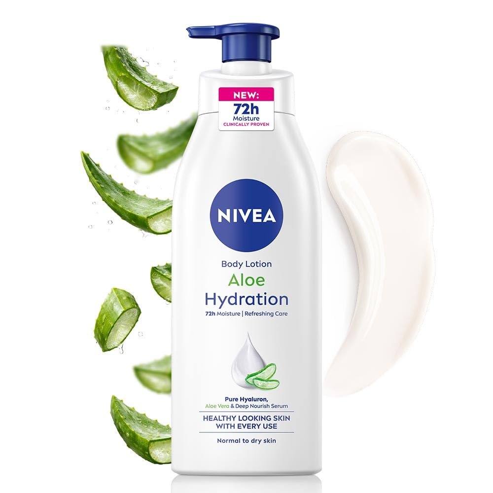 NIVEA Aloe Hydration Body Lotion for Dry Skin, 400ml (13.52 fl oz) - Moisturizing Lotion with Aloe Vera Avelisse