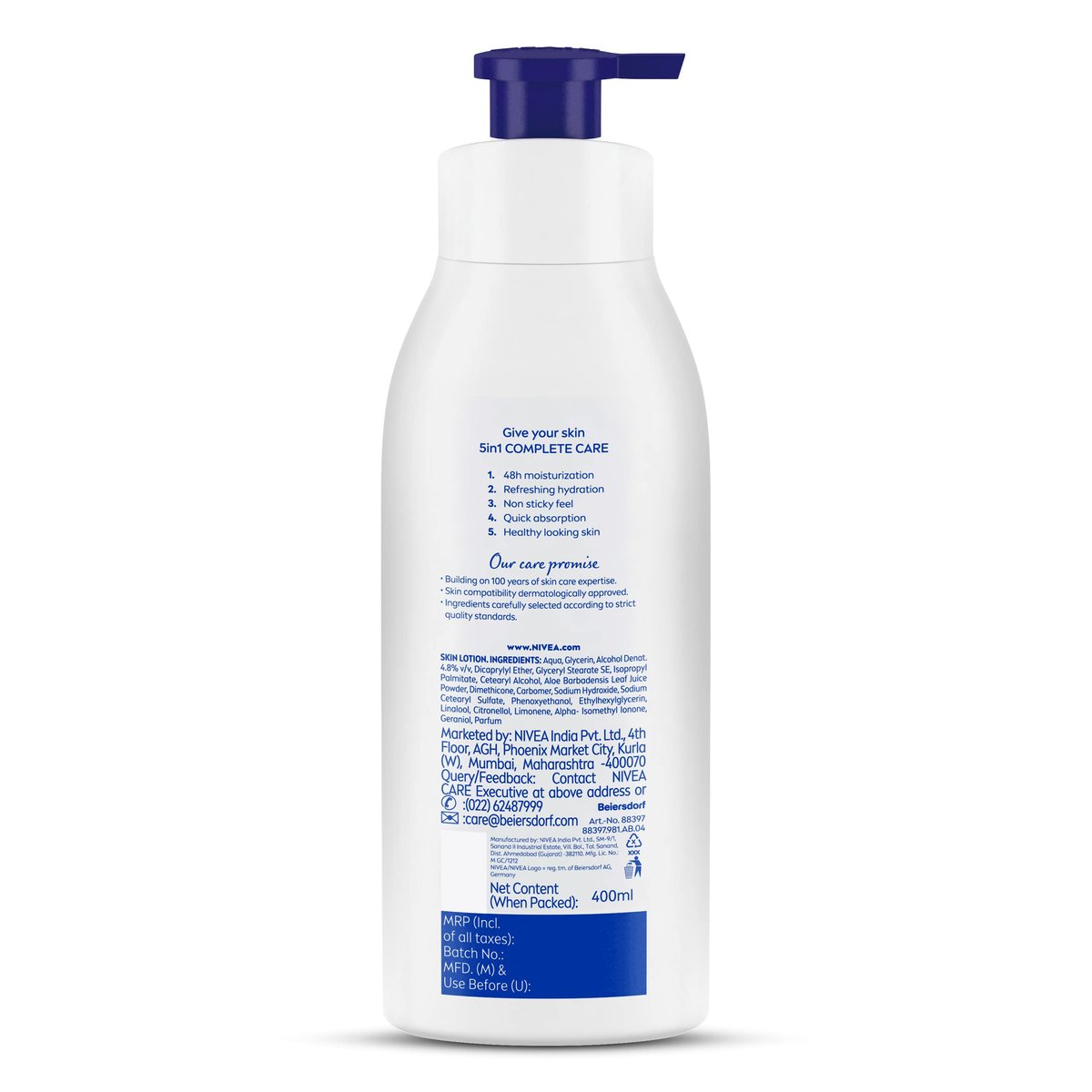 NIVEA Aloe Hydration Body Lotion for Dry Skin, 400ml (13.52 fl oz) - Moisturizing Lotion with Aloe Vera Avelisse