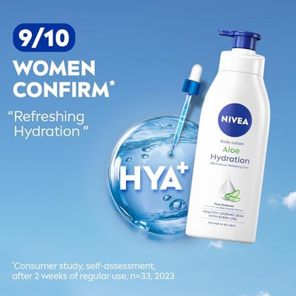 NIVEA Aloe Hydration Body Lotion for Dry Skin, 400ml (13.52 fl oz) - Moisturizing Lotion with Aloe Vera Avelisse
