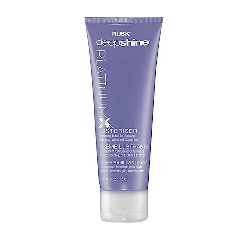 RUSK Deepshine PlatinumX Violet Lusterizer - Color Enhancing Styling Cream for Bleached Hair - Frizz Control & Shine (4 oz) Avelisse