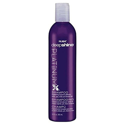 RUSK Deepshine PlatinumX Shampoo - Gentle Cleansing Brightening Color Boost for Platinum, Silver, Gray, White, and Blonde Hair (12 oz) Avelisse