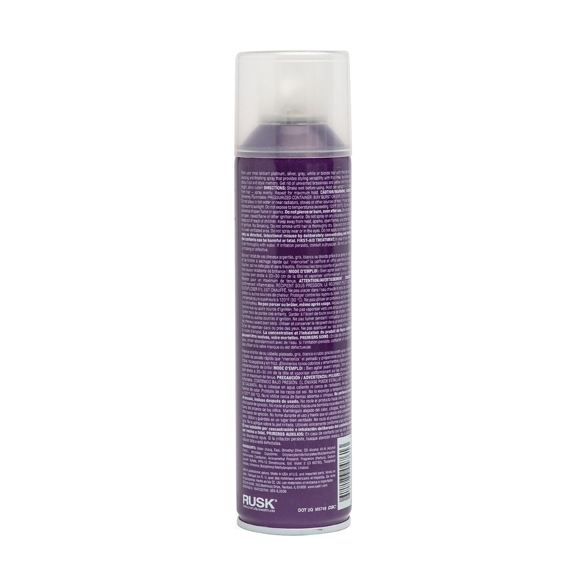 RUSK Deepshine PlatinumX Hairspray - Fast-Drying Finishing Spray, Strong Hold, Humidity Resistance, Shiny Look, 10.2 oz Avelisse