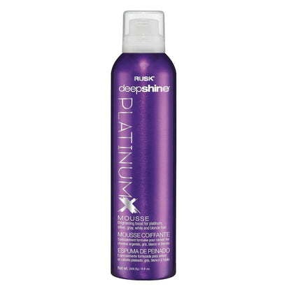 RUSK Deepshine PlatinumX Mousse - Lightweight, Alcohol-Free Volumizing Mousse for Platinum, Blonde, Gray & Silver Hair, 8.8 oz Avelisse