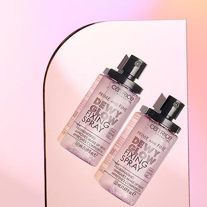 Catrice Prime & Fine Illuminating Dewy Glow Spray – Transparent, Fast-Drying Fixing Mist for a Radiant Finish (50 ml)