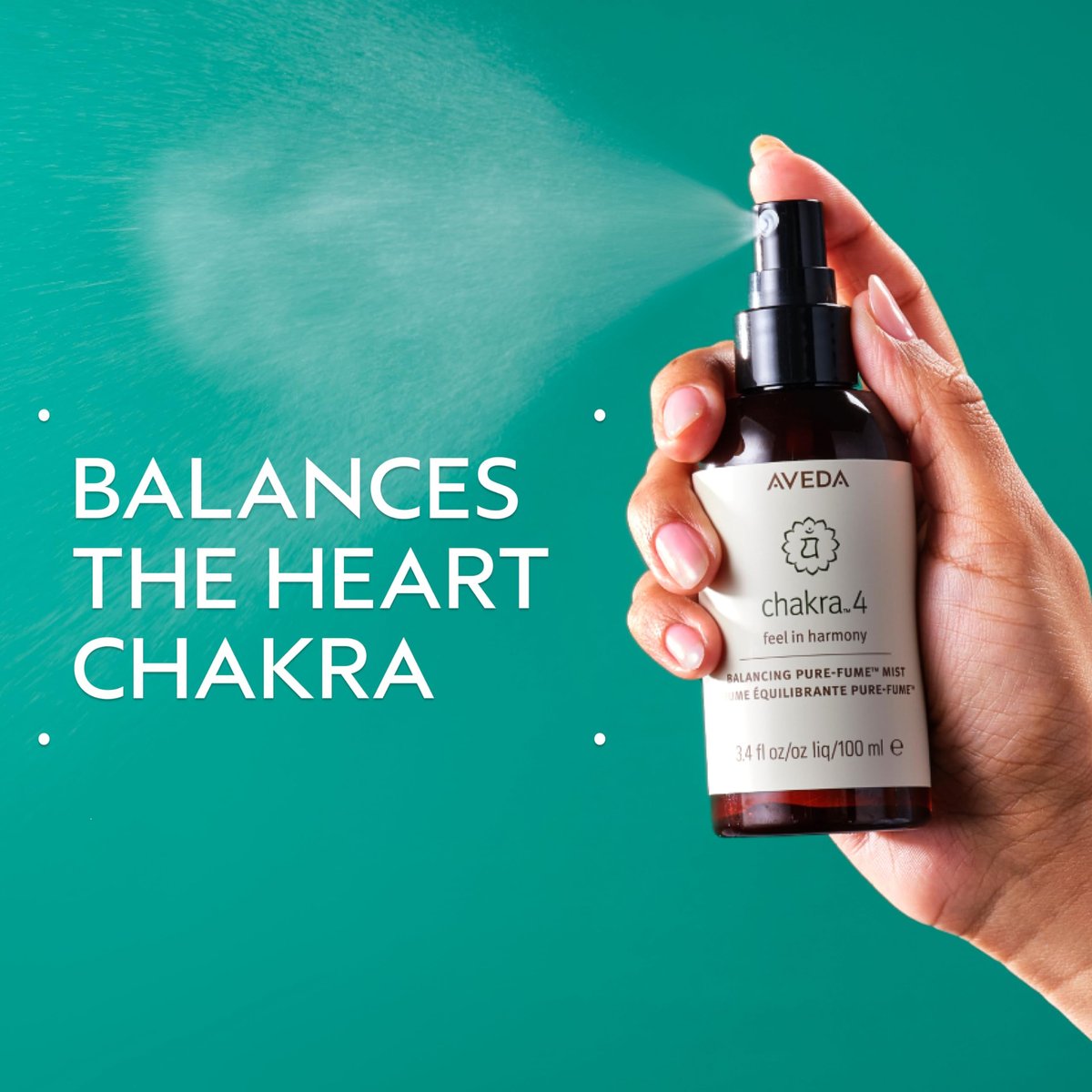 Aveda Chakra 4 Balancing Pure-Fume Mist: Heart - Body & Room Spray, Balances Power Chakra, with Sandalwood, Organic Mandarin & Palmarosa, 3.4 Fl Oz Avelisse