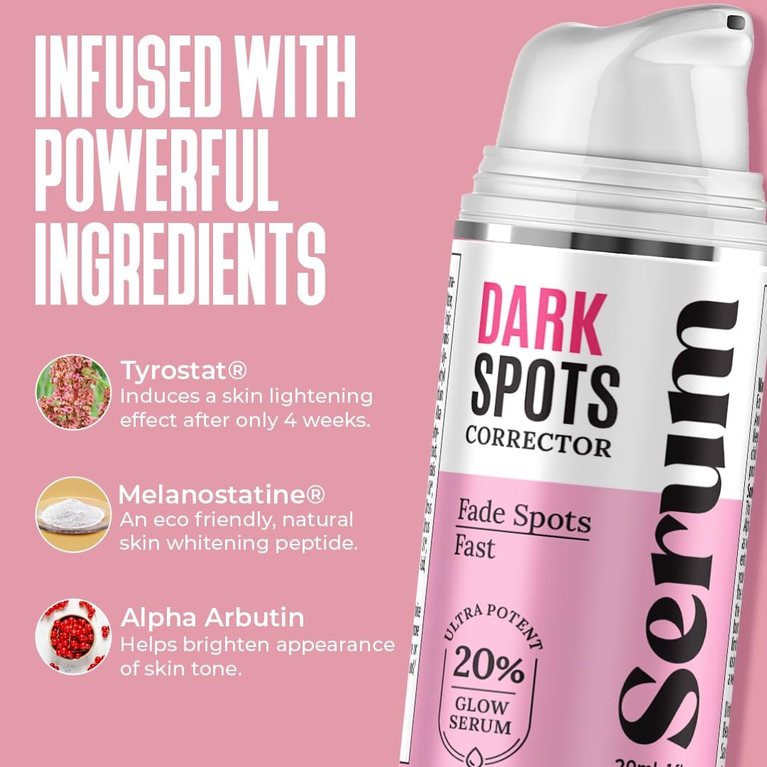 Dark Spot Corrector & Remover for Face - Stubborn Dark Spots Serum with Kojic Acid, Alpha Arbutin, Mulberry Extract - Brightening Discoloration Correcting Serum (1 Fl Oz) Avelisse