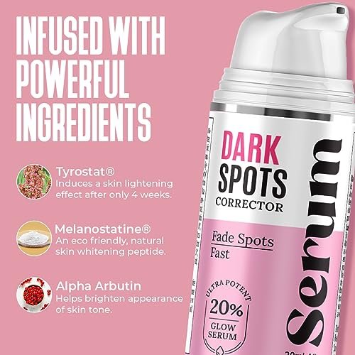 Dark Spot Corrector & Remover for Face - Stubborn Dark Spots Serum with Kojic Acid, Alpha Arbutin, Mulberry Extract - Brightening Discoloration Correcting Serum (1 Fl Oz) Avelisse