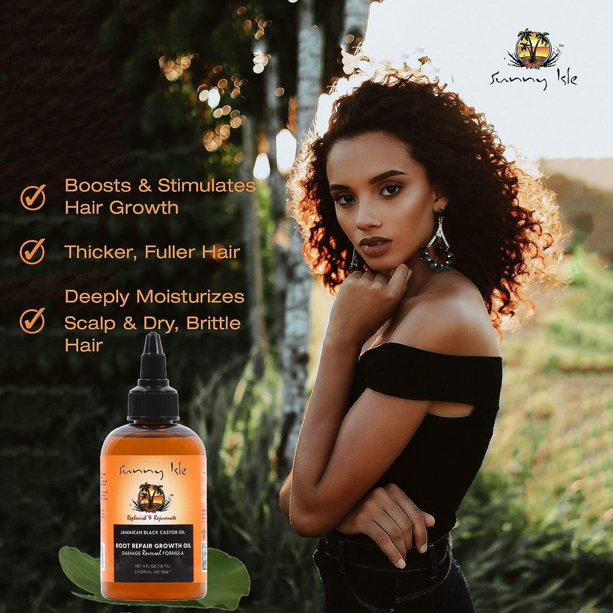Sunny Isle Jamaican Black Castor Oil Root Repair Growth Oil - Nourishes Hair, Strengthens, Prevents Hair Loss - 4 oz - görsel 4