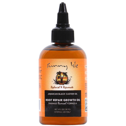Sunny Isle Jamaican Black Castor Oil Root Repair Growth Oil - Nourishes Hair, Strengthens, Prevents Hair Loss - 4 oz