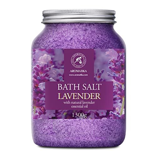 AROMATIKA Sea Salt Lavender Bath Salts with Natural Lavender Essential Oil - 46 Oz (1300g) - Lavender Bath Salts for Relaxation, Stress Relief, and Better Sleep Avelisse