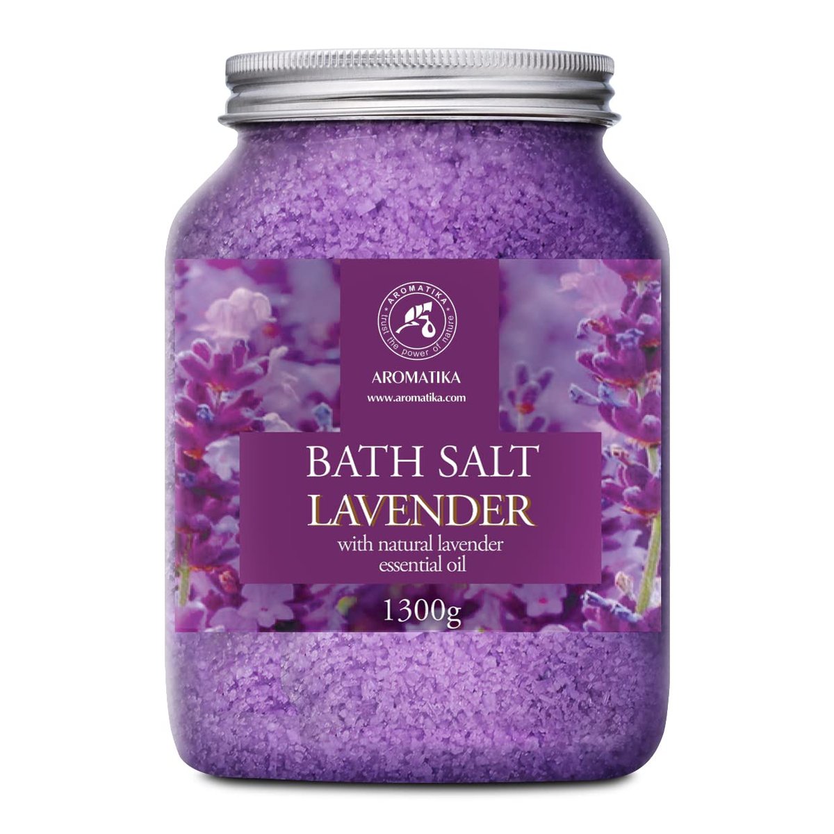 AROMATIKA Sea Salt Lavender Bath Salts with Natural Lavender Essential Oil - 46 Oz (1300g) - Lavender Bath Salts for Relaxation, Stress Relief, and Better Sleep Avelisse