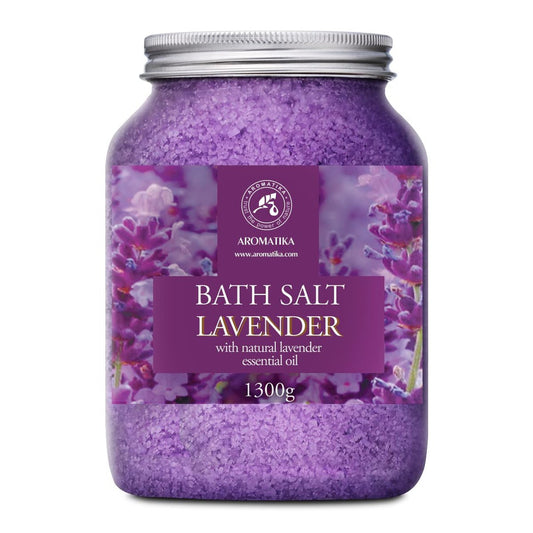 AROMATIKA Sea Salt Lavender Bath Salts with Natural Lavender Essential Oil - 46 Oz (1300g) - Lavender Bath Salts for Relaxation, Stress Relief, and Better Sleep Avelisse