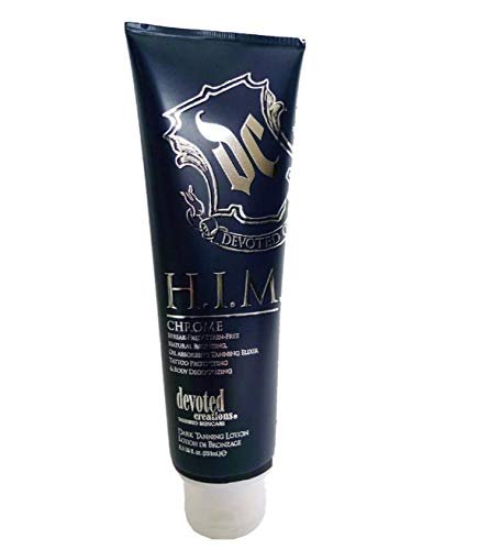 Devoted Creations H.I.M Chrome Natural Bronzer For Men Tanning Lotion 8.5 oz Avelisse