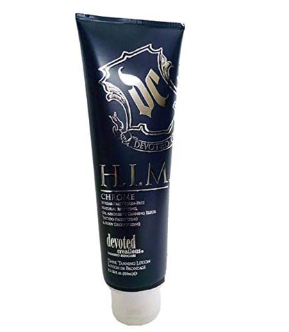 Devoted Creations H.I.M Chrome Natural Bronzer For Men Tanning Lotion 8.5 oz Avelisse