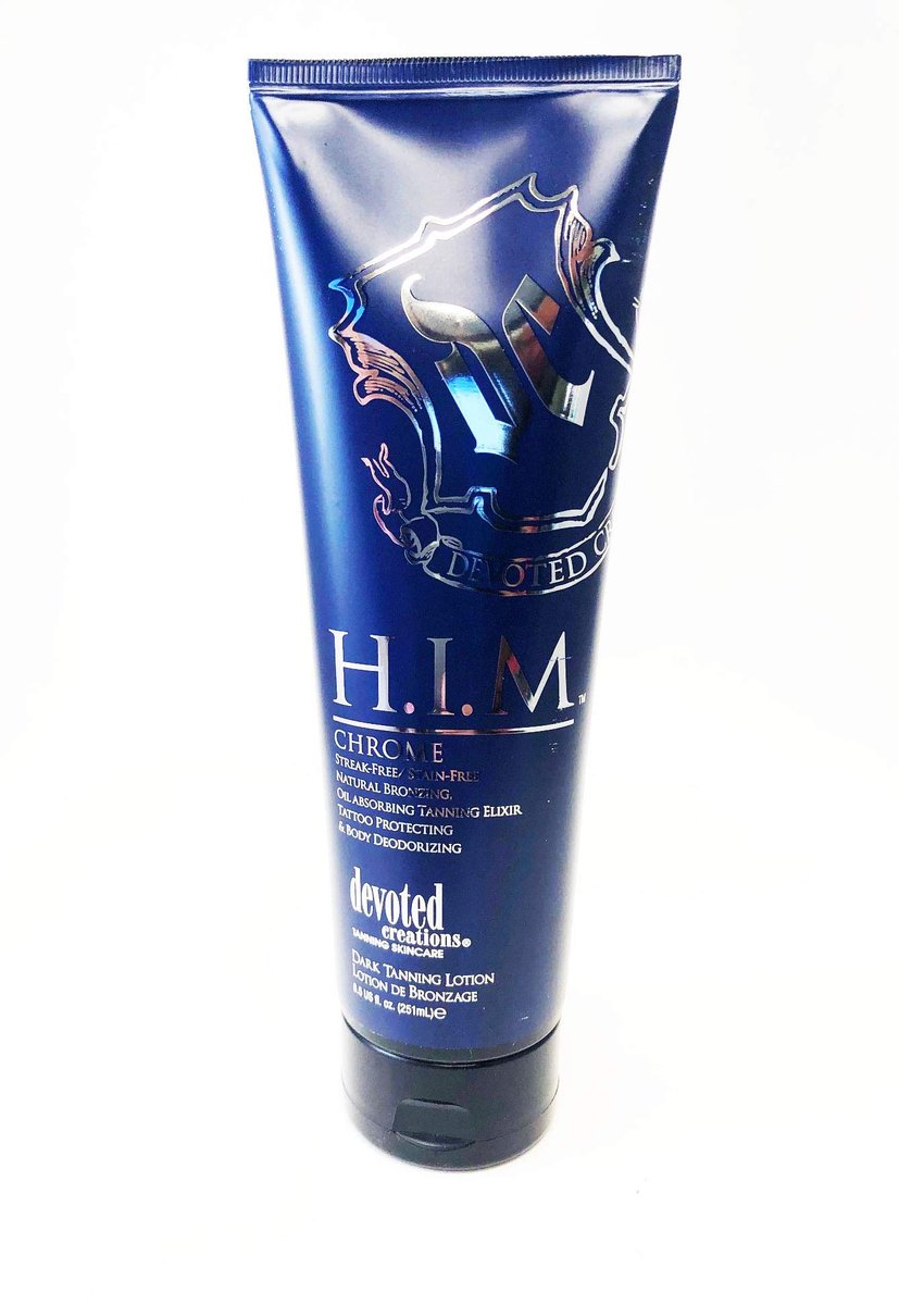 Devoted Creations H.I.M Chrome Natural Bronzer For Men Tanning Lotion 8.5 oz Avelisse