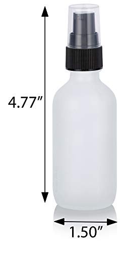 JUVITUS 2 oz Frosted Clear Glass Boston Round Bottles with Black Treatment Pump (24 Pack) + Funnel - Refillable Empty Storage Containers - görsel 4