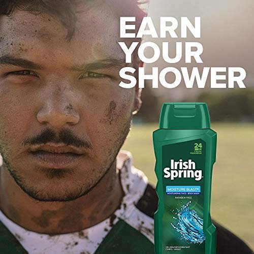 Irish Spring Body Wash Moisture Blast, 18 fl oz (Pack of 4) - Refreshing Men's Body Wash with Long-Lasting Scent Avelisse