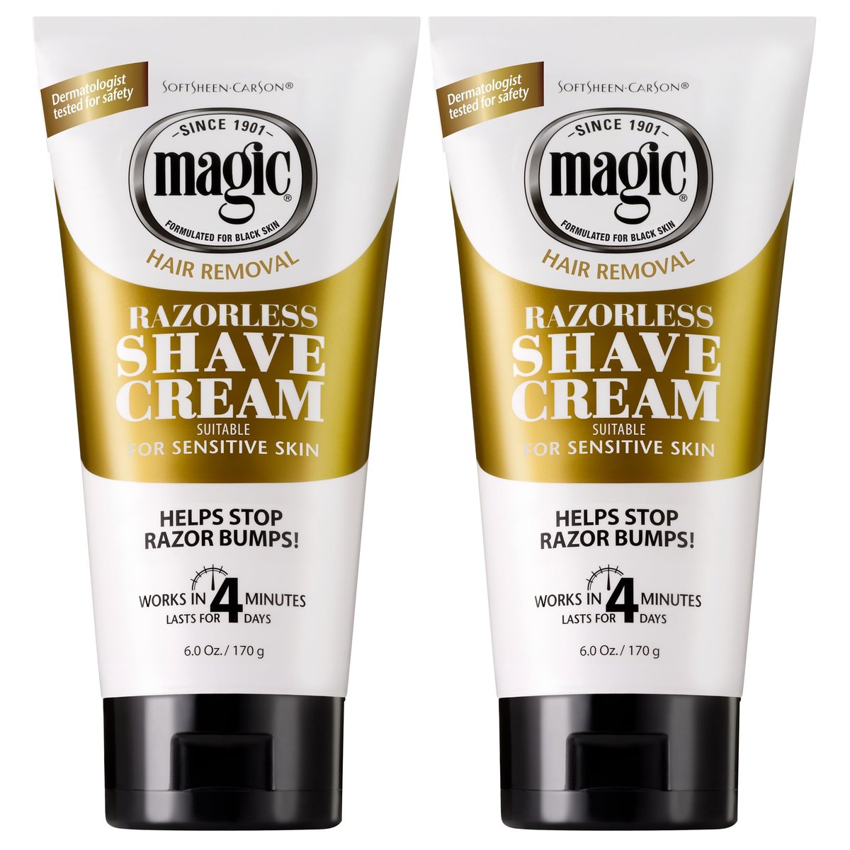 SoftSheen-Carson Magic Razorless Shaving Cream, Depilatory Hair Removal Cream for Coarse, Curly Hair, Works in 4 Minutes, 6 oz (Pack of 2) - görsel 1