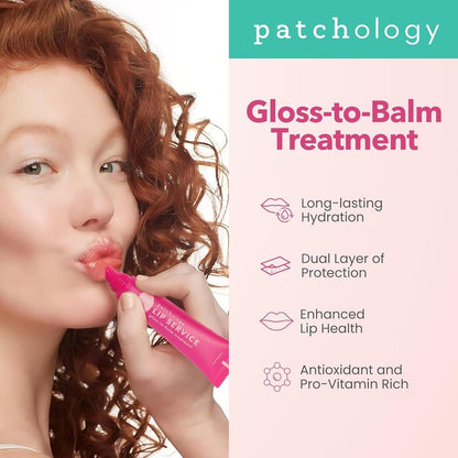 Patchology Lip Gloss for Women – Hydrating Clear Lip Balm with Aloe, Honey & Goji Berry Oil, 0.32 Fl Oz