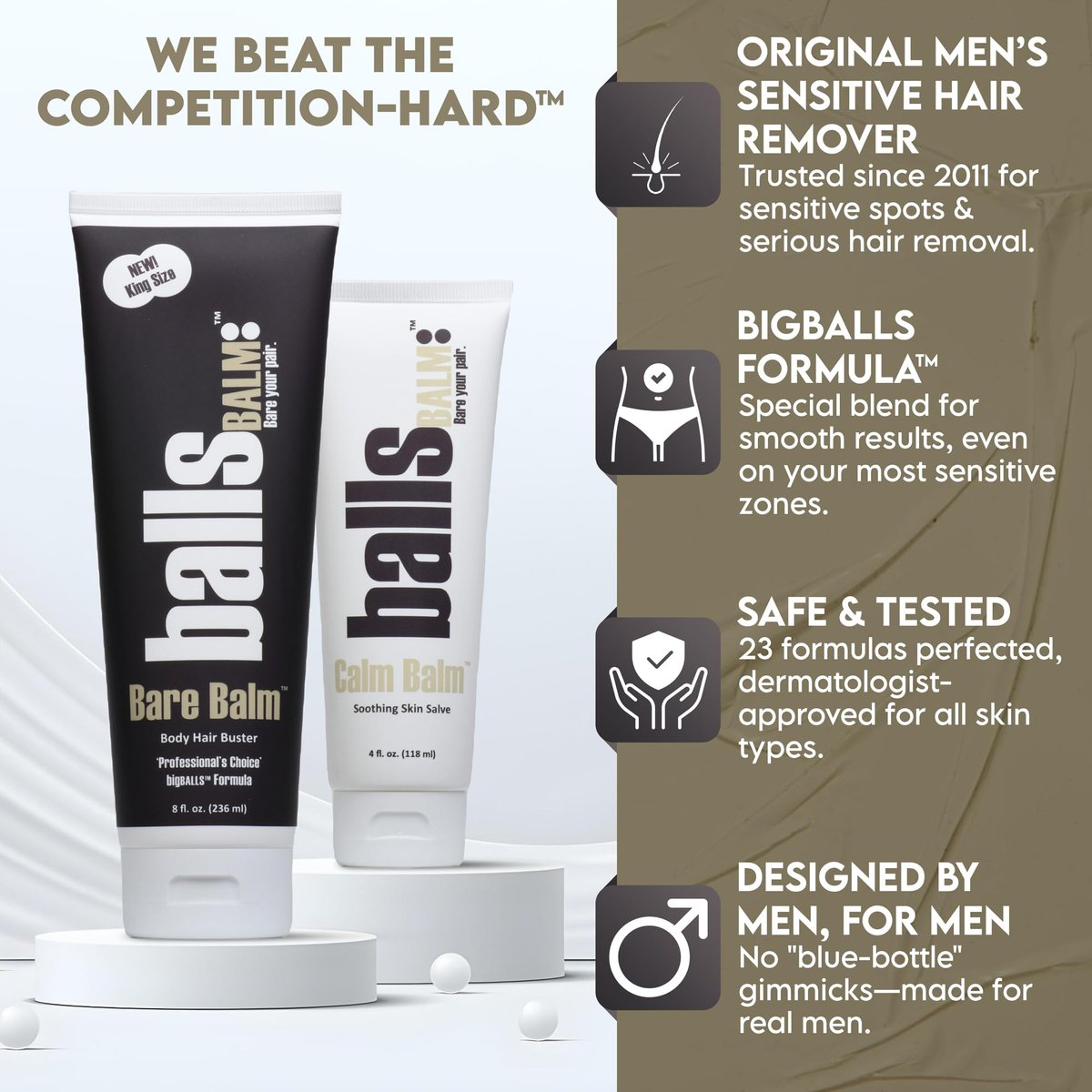 Bare Balm - Body Hair Management Cream (Professional's Choice || Big Balls Formula) Avelisse