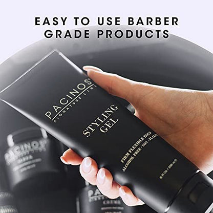 Pacinos Styling Gel - Medium Shine All Day Hold, Conditions and Moisturizes Hair while Adding Volume and Texture, No Dry Flakes or Residue, All Hair Types, 8 fl. Oz