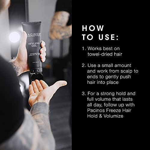 Pacinos Styling Gel - Medium Shine All Day Hold, Conditions and Moisturizes Hair while Adding Volume and Texture, No Dry Flakes or Residue, All Hair Types, 8 fl. Oz - görsel 10