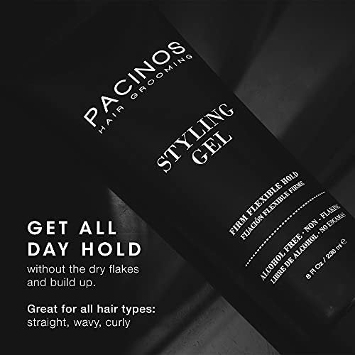 Pacinos Styling Gel - Medium Shine All Day Hold, Conditions and Moisturizes Hair while Adding Volume and Texture, No Dry Flakes or Residue, All Hair Types, 8 fl. Oz - görsel 6