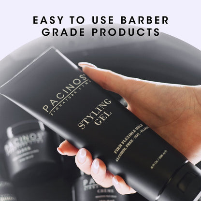 Pacinos Styling Gel - Medium Shine All Day Hold, Conditions and Moisturizes Hair while Adding Volume and Texture, No Dry Flakes or Residue, All Hair Types, 8 fl. Oz