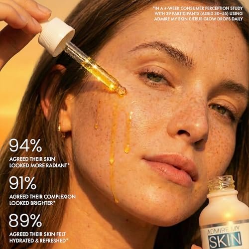 Admire My Skin Vitamin C Gua Sha Oil for Face - Organic Facial Oil with Argan & Rosehip Oils for Glowing, Dewy Skin - 1 oz Avelisse