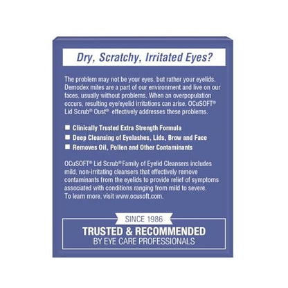 OCuSOFT Lid Scrub Oust Eyelid Cleanser Pre-Moistened Pads, 30 Count – Gentle Eyelid Wipes for Clean, Comfortable Eyes Avelisse