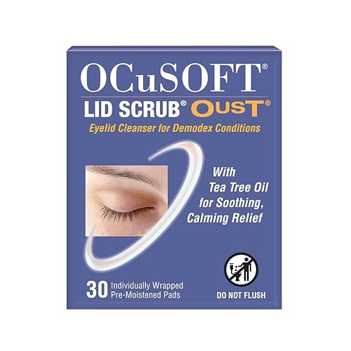 OCuSOFT Lid Scrub Oust Eyelid Cleanser Pre-Moistened Pads, 30 Count – Gentle Eyelid Wipes for Clean, Comfortable Eyes Avelisse