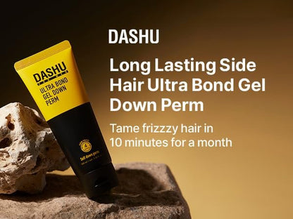 DASHU Down Perm Cream for Men – 3.5 oz Korean Hair Straightening Perm Kit, Ultra Bond Gel, Tame Frizzy Hair, 10-Minute Quick Down Perm, Long-Lasting Hold Avelisse