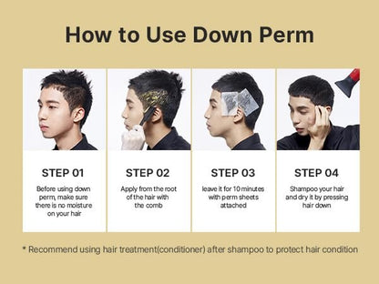 DASHU Down Perm Cream for Men – 3.5 oz Korean Hair Straightening Perm Kit, Ultra Bond Gel, Tame Frizzy Hair, 10-Minute Quick Down Perm, Long-Lasting Hold Avelisse