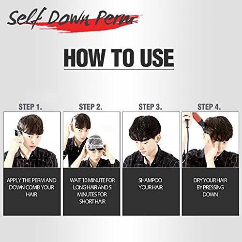 DASHU Down Perm for Men – Korean Fast Down Perm Kit 3.38 oz | At-Home Hair Relaxer & Straightener for Side Hair Avelisse