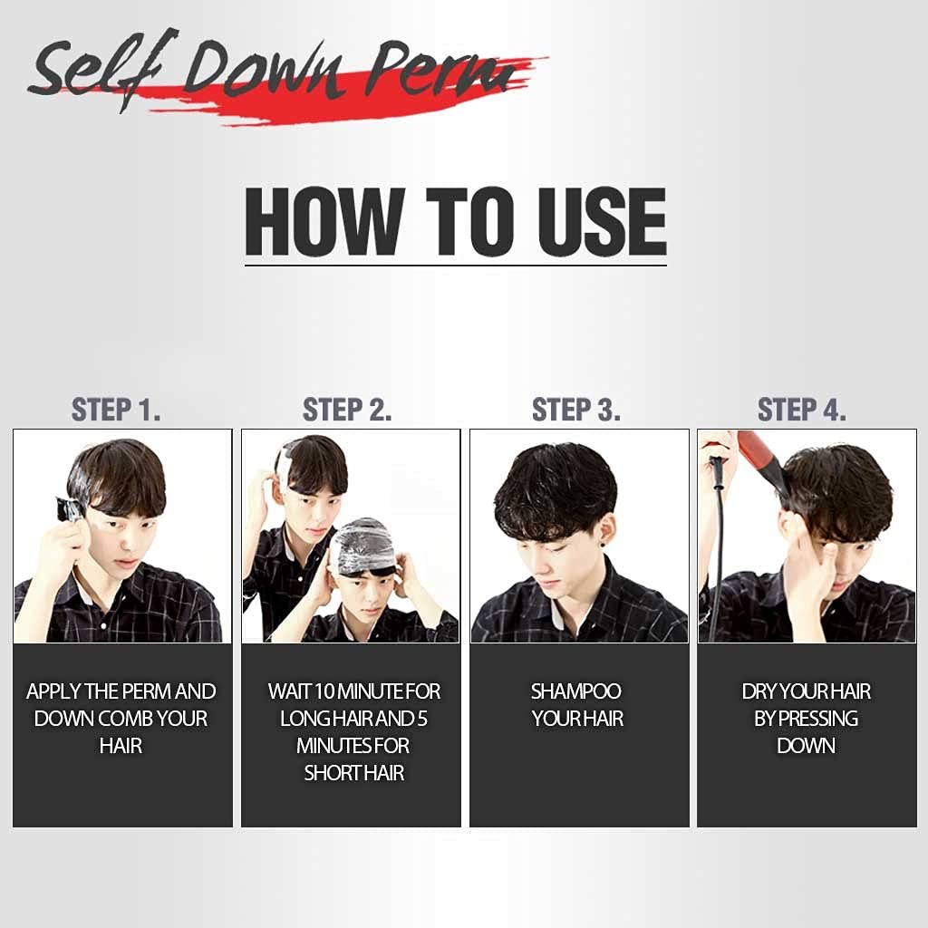 DASHU Down Perm for Men – Korean Fast Down Perm Kit 3.38 oz | At-Home Hair Relaxer & Straightener for Side Hair Avelisse