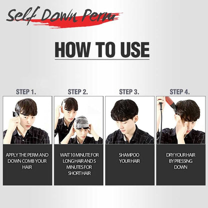 DASHU Down Perm for Men – Korean Fast Down Perm Kit 3.38 oz | At-Home Hair Relaxer & Straightener for Side Hair Avelisse