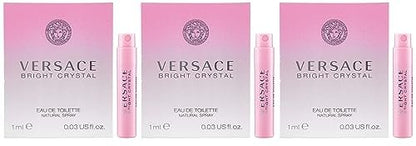 Versace Bright Crystal Eau De Toilette Travel Vials (Lot of 3) – 0.03 oz / 1 ml Each